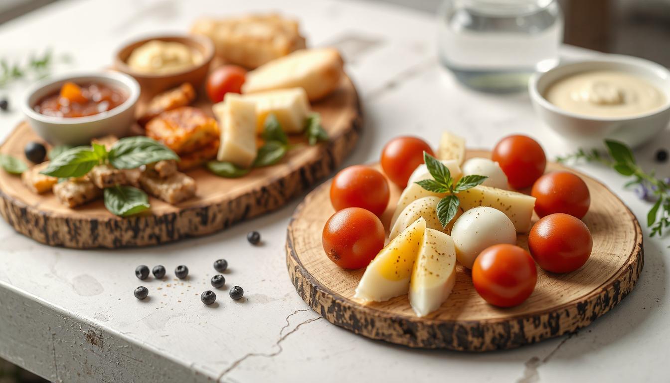 Fingerfood platten mit hellem Hintergrund. schön angerichtet